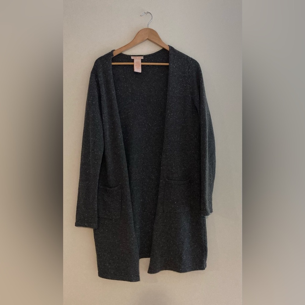 Sweet Romeo Knit Grey Long Cardigan Sweater Size Large